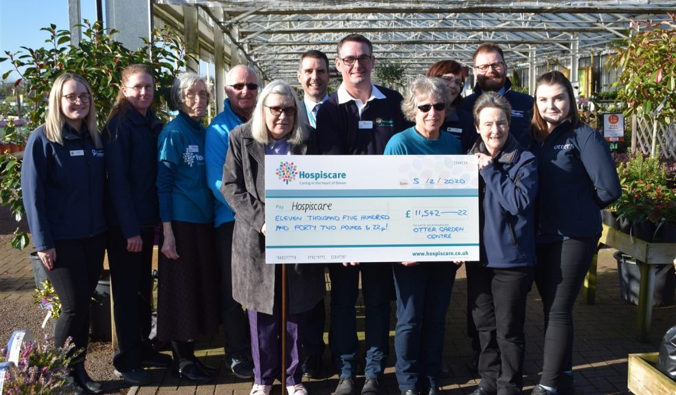 Ottery garden centre announces impressive total raised for Hospiscare